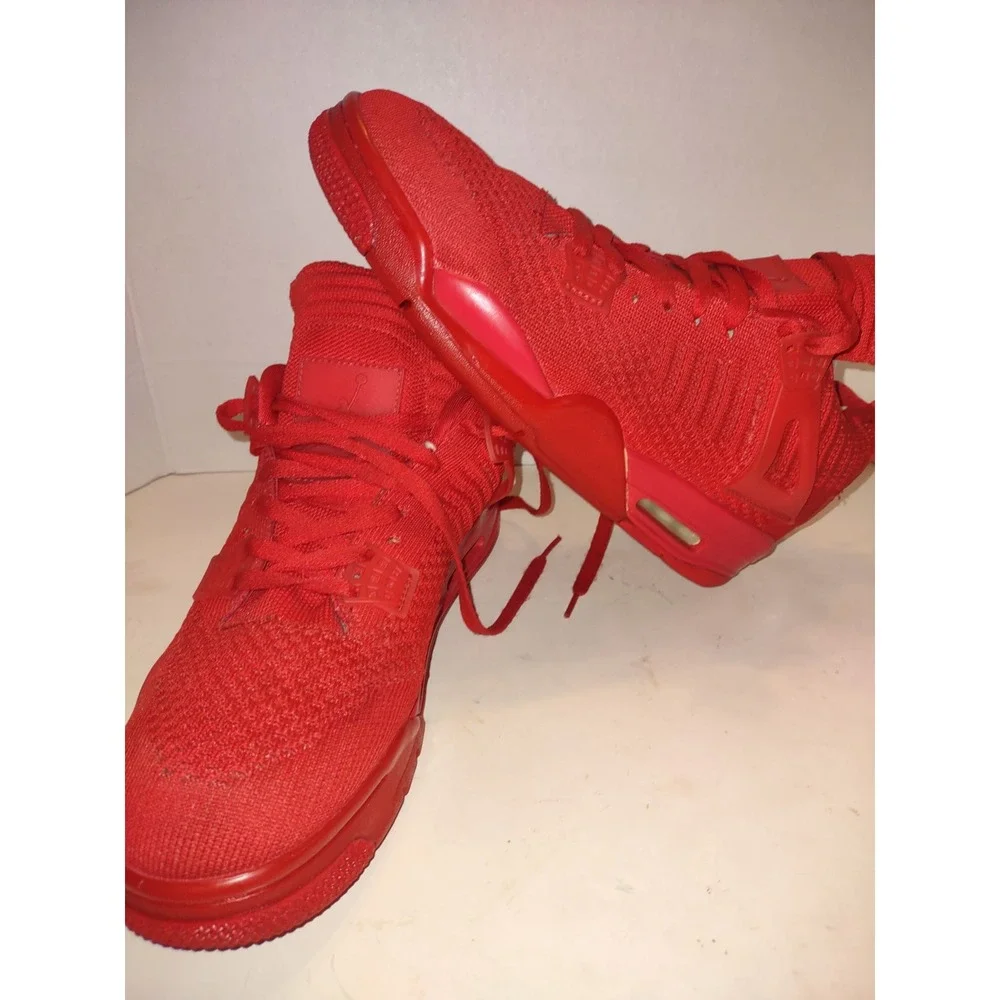 Nike Air Jordan 4 Retro Flyknit University Red Sneakers Mens 9.5 Shoe AQ3559-600